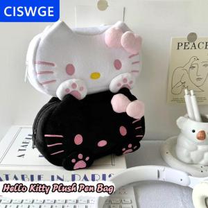 [COD] CISWGE Hello Kitty bút chì sang trọng trường hợp công suất lớn mèo chân bút Túi văn phòng phẩm tổ chức trang điểm túi lưu trữ lặt vặt