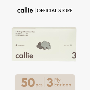 Callie 3 Ply Earloop Medical Face Mask - Silver Lining & Blue Rain (50 pcs)