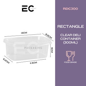 EC 10Pcs Reusable Clear PET Food Storage Containers - Oval/Rectangular Deli/Salad/ Dessert Containers
