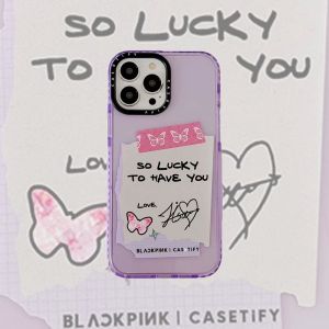 TURTLE BRAND Blackpink The signature K POP Camera Lens Protection TPU Casing  Lisa Jennie Signature Casing For iPhone 14 11 12 13 Pro X XS XR 14Pro Max Jisoo Rose Soft Silicagel Cover Case