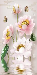 Tranh dán tường VTC Bình hoa sen và nhiều mẫu khác UD1177 kim sa nhiều kích thước