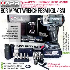 PROMO APR RAJA BOR IMPACT WRENCH AP127+ 650NM BODY KECIL TENAGA BESAR PEMBUKA BAUT RODA CVT MOTOR MOBIL