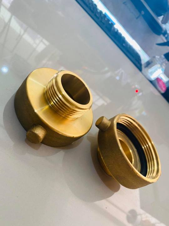 thumbnail image 2 of Fire Hose NST Reducer – 2-1/2 Female X 1-1/2 Male, With Poly Cap & Chain, NNI 2 of 6