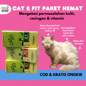 Cat & Fit Paket Hemat - Value Pack - X1 X2 X3 - obat kutu cacing scabies dan vitamin kucing