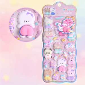 XU HOME สนุกกับการแขวน สติ๊กเกอร์ 3D นุ่มฟู ปาร์ตี้สัตว์ การ์ตูน สมุดบันทึกสติ๊กเกอร์เครื่องเขียน สร้างสรรค์ ของตกแต่ง สมุดภาพ DIY สติกเกอร์ ของใช้ในโรงเรียน