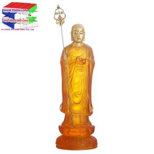Tượng địa tạng vương bồ tát cao 22cm (màu sắc làm theo yêu cầu). đồ thờ cúng phong thủy trang trí tiểu cảnh bonsai ghép lũa để bàn trà phòng khách bàn làm việc trên ô tô …