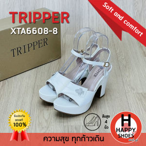 [🥇ทริปเปอร์แท้100%🔢ไซส์36-41👠ส้น4นิ้ว] TRIPPER รุ่น XTA6608-8 รองเท้ารัดส้นหญิง รองเท้าพื้นนุ่ม รองเท้าเพื่อสุขภาพ สวย นุ่มเบา สบายเท้า