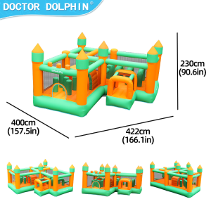 🔥READY STOCK🔥 NEW DOCTOR DOLPHIN 72071 model Inflatable Castle Sprinkler Slide Combination Kids Park Inflatable Slide