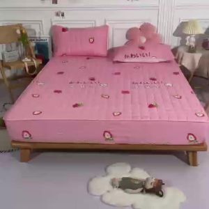 3 in 1 Bedsheet Set Queen/Single/King Size Thicken Quilted Bedsheet Fitted Bed Sheet Full Garterized