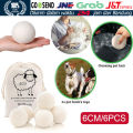 6Pcs Bola Pengering Wool Panas Reusable Softener Laundry Laundry Ball Bola Cuci Rumah Bola Pengering Wool Aksesoris Mesin Cuci. 