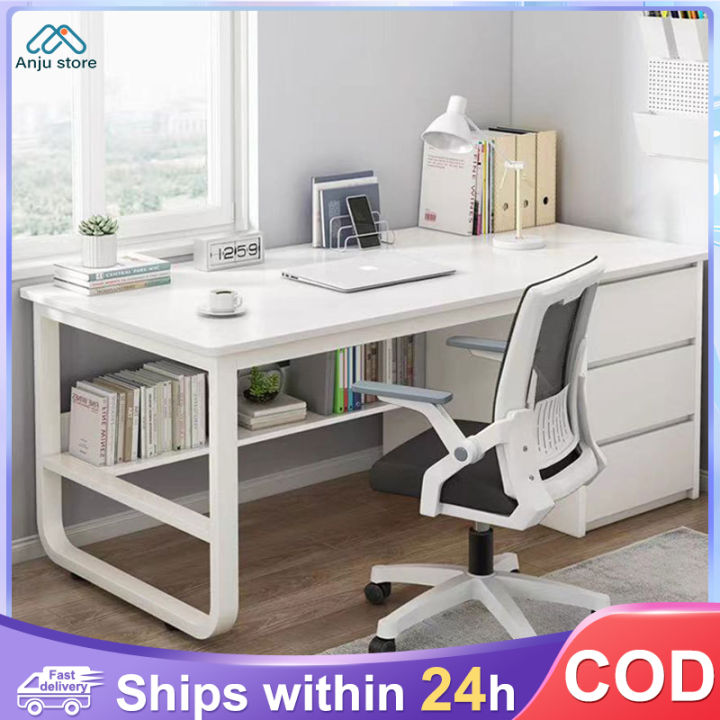 140 cm Computer Table With Drawers & Shelves Study Table Office Table ...