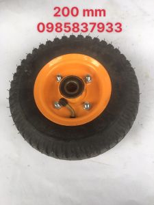 Bánh xe hơi 200mm cao su dùng lắp xe đẩy hàng di chuyển nhẹ nhàng êm ái tại Máy NTT