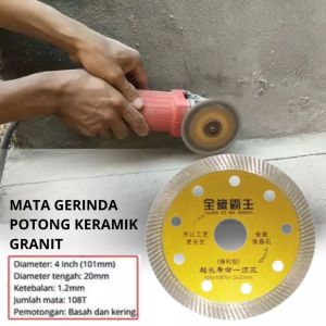 Mata Potong Keramik Granit 4inch Mata Potong Kering dan Basah