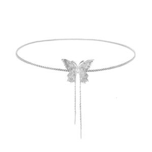 Vòng cổ hình bướm hợp kim mạnh mẽ thời trang với tua trang trí chi tiết cho một phong cách nhìn tinh vi sử dụng thường nhật