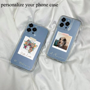 Personalize Name photo Clear Impact Crush Cases For iphone 14 13 12 11 16Pro Max 15Plus X XR XS Max cases Heavy protection Cover