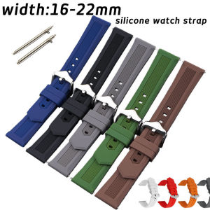 Quick Release Silicone Watch Strap 16mm 18mm 19 20mm 21 22mm Anti-Sweat Watch Band Sports Bracelet Generic Smart Watch Bands