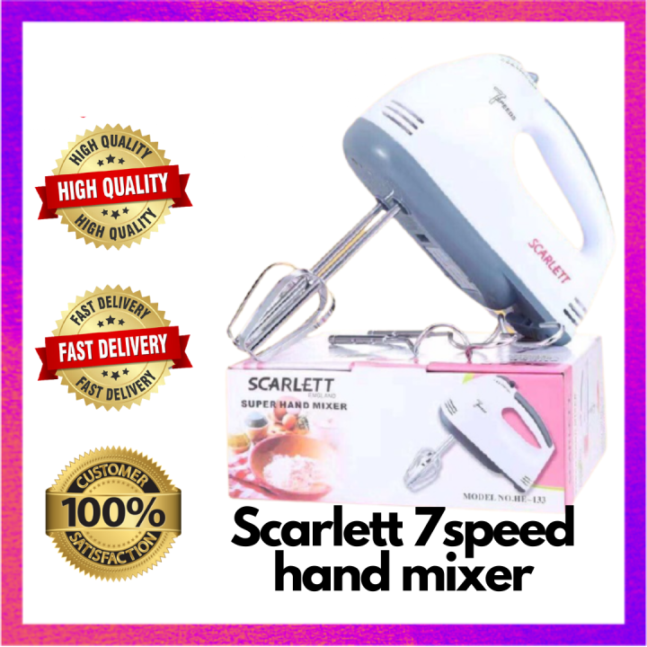 Scarlett professional electric whisks hand Mixer Electric mixer Hand Mixer Easy operation and cleaning ,Milk Shake Mixer,this Hand Mixer is Ideal for home, office, school and traveling, 100% Brand New And High Quality Baking DIY Cake Bread Egg Mixing
