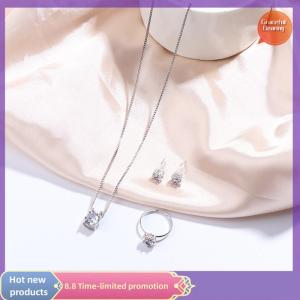 Graceful Luxury Women Ring Necklace Earrings Rhinestone Bracelet Female Casual Ladies Jewelry Set