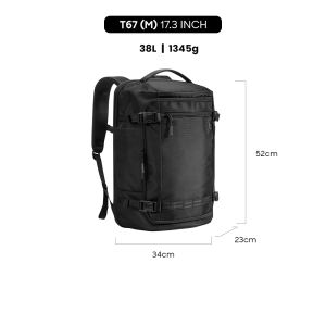 tomtoc T67 Travel Laptop Backpack 17.3 Inch Men Bag Water-Resistant MacBook Bag - Beg Lelaki
