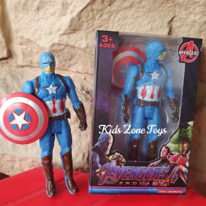 KZT Mainan Anak Avanger Captain America / Tinggi Robot +/- 15 Cm Marvel Action Figure Lampu Laser