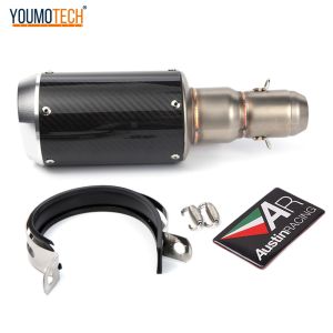 51mm/60mm Motorcycle Exhaust Pipe Carbon Fiber Exhaust Escape Moto Canister Tail Pipe End pipe For NINJA250 RC390 R6 K7 K8 ZX6R 10R ZX-6R zx4rr Honda Yamaha KAWASAKI VESPA etc