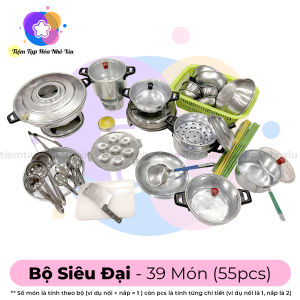 Bộ Đồ Chơi Nấu Ăn Thật Bằng Nhôm Cho Bé Đồ Chơi Nấu Bếp Trò Chơi Cho Bé Gái Kitchen Toy For Kid Girl