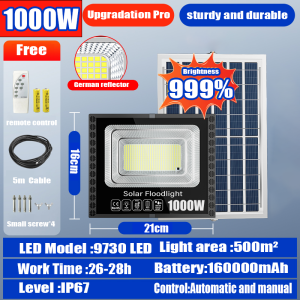 【BUY 1 TAKE 2】solar flood light outdoor waterproof IP68 original LED solar lights with solar panel garden lamp room night light bulb for courtyard automatic with remote control christmas decorations 2026 As low as 149 pesos