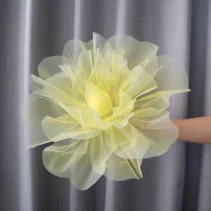 MODERNLUX Giant Gauze Artificial Rose Blossoms 40/50/60cm Large Flower Head Fake Flowers Floor Display Yarn Flower Home Garden Decor