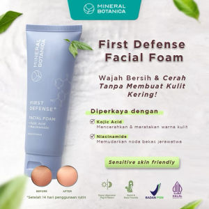 MINERAL BOTANICA Firts Defense Set Facial Foam Toner Moisturizer Untuk Kulit Kusam Normal