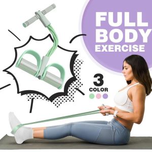 6 Tubes Pedal Pull Rope Elastic Sit ups Exercise Bands Equipment Lastic Pull Rope Tension Rope Foot Pedal Abdomen Leg Exerciser Bodybuilding Expander Rope