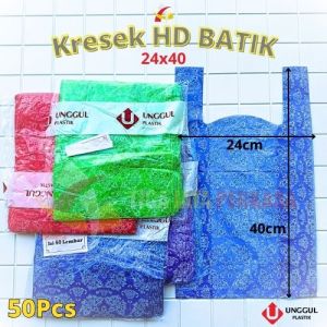 HD Kantong Kresek Batik 24 Unggul / Kantong Plastik Baju Batik 24x40 Murah 50pcs
