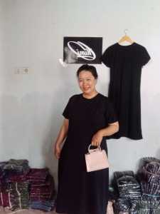 Gown Jersey Polos Elegan Plus Size - Gaun Santai Casual
