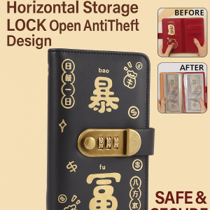 Combination Lock Cash Wallet with Card Holder 3 Digit Code Large Capacity for Work Travel Security