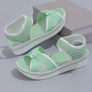 43 Large Size New Thick-Soled Sandals For Women Flat Velcro WomenS Beach Sandals