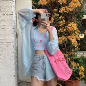 GE Sunscreen Chiffon Shirt Coat Women Thin Summer Design High-end Sweet Long-sleeved Top