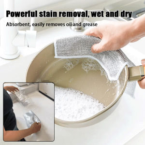 Bamboo Charcoal Cleaning Cloth Kitchen Home/Strong Absorbent/Non-Damaging Double-Sided Metal Cleaning Towel/Washable Dishwashing Cloth For Adults