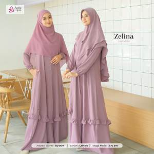 Busana Muslim wanita/ Baju muslimah/ Gamis Crinkle Premium Zelina Size S sd XL By Azkia hijab