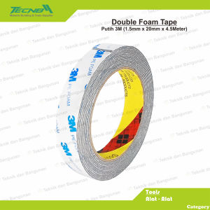 Double Tape Foam Busa 3M Putih 1.2mm x 20mm x 4.5M