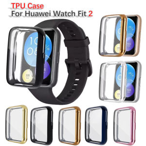 TPU Soft Full Screen Protector Case Shell Edge Frame For Huawei Watch Fit 2 Protective Cover