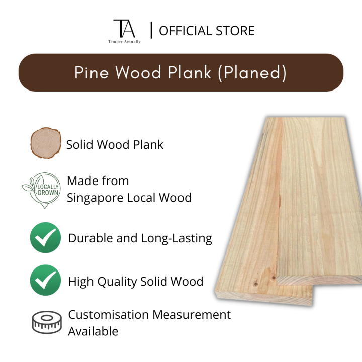 [SG STOCK] Solid Wood Pine Wood Plank Planed (Timber for Furniture
