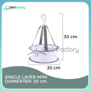 Gray Edging Drying Basket Double-folding Net Pocket