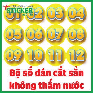 Decal nhựa không thấm nước Sticker Bộ số từ 01 đến 120 dán số thứ tự dành cho Nhà Hàng Quán Cà Phê Quán Nhậu Quán Ăn Quán Nước