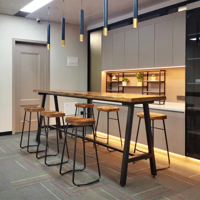 Solid wood bar table home balcony window tea shop coffee table high table against the wall commercial bar tables and chairs narrow table.