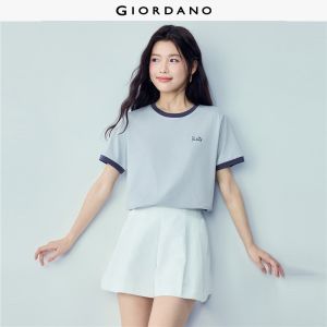 Giordano Beau Monde Women Women Pure Cotton T-Shirt Free Shipping 13326421