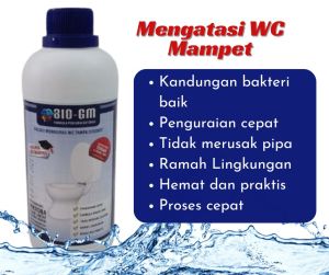 Mengatasi Toilet atau saluran air yang mampet karena limbah organik dengan BIO GM