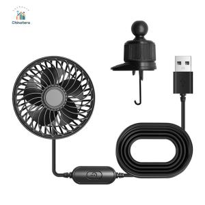 USB Powered Car Fan Vent Clip Portable Fan 3 Speeds Quiet Brushless Motor 360 Rotatable
