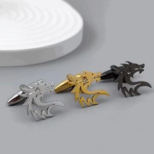 Khóa cài áo vest họa tiết rồng thiết kế đầu rồng rỗng bằng thép không gỉ khóa bướm dành cho nam quà tặng vest công sở cho bạn trai.