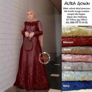 SALE 75% dan COD Jogja Fashion Aura Gown gamis brokat tile mewah model gamis tile mutiara gamis kombinasi tile mutiara gamis brokat tile pesta gamis tile akar mutiara gamis brokat mutiara model gamis tile akar mutiara gamis tile kombinasi satin