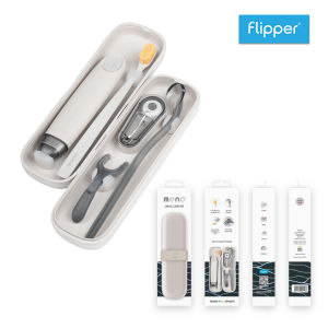 Flipper MONO | ฟลิ๊ปเปอร์ โมโน เซ็ตดูแลสุขภาพช่องปาก และฟัน สำหรับพกพา และสำหรับการเดินทาง | ประกอบไปด้วย แปรงสีฟัน ไหมขัดฟัน ที่ขูดทำความสะอาดลิ้น ที่ใส่ยาสีฟันสำหรับพกพา  และกล่องบรรจุอุปกรณ์สำหรับพกพาอย่างดี