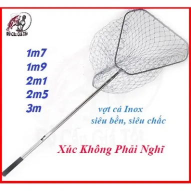 [Chất Lượng] Vợt Vớt Cá Inox Vợt Cá Inox Vành Tam Giác Cao Cấp